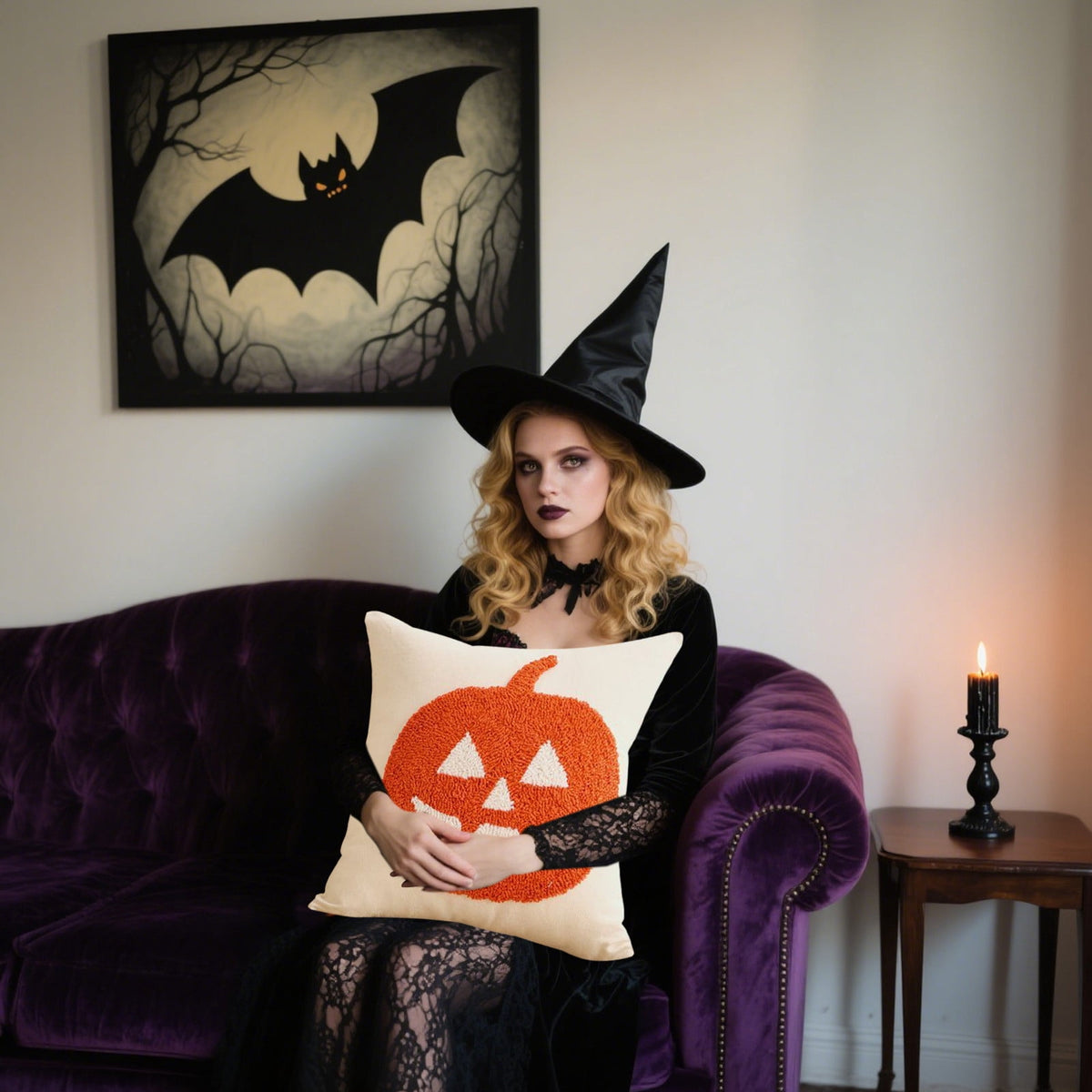 Generic Halloween Door Hanging Decor Pumpkin Ghost Bat Paper Sign Indoor Outdoor Front Door Decoration 16 Inch