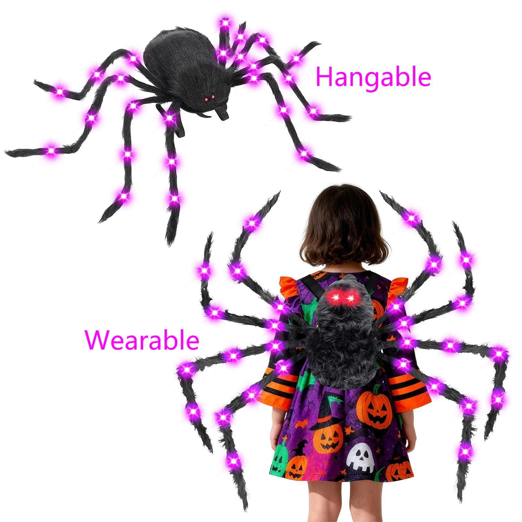 Halloween Decorations Outdoor Spider Webs: 1Pcs Giant Spiders - 200'' Triangular Web with Hook - Stretch Web and Ground Stakes for Large Halloween Decor and Haunted House Decoration