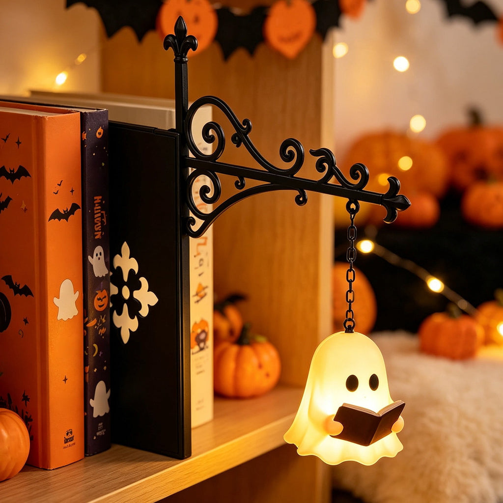 Diceymbol 11.81 Inch Halloween Ghost Night Light, Witch Hat Ghost Lamp with Jack O Lantern, Halloween Decorations Indoor for Table Mantel Party Decor