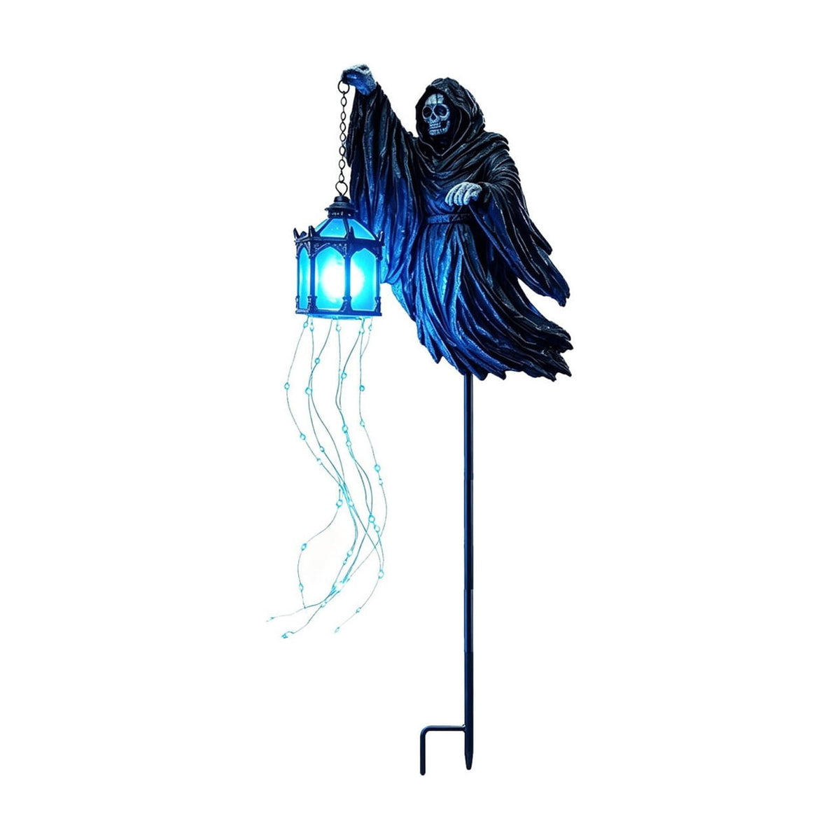 Halloween Solar Garden Stake Light,Metal Hanging Pumpkin Lantern Waterproof for Yard Lawn Proch