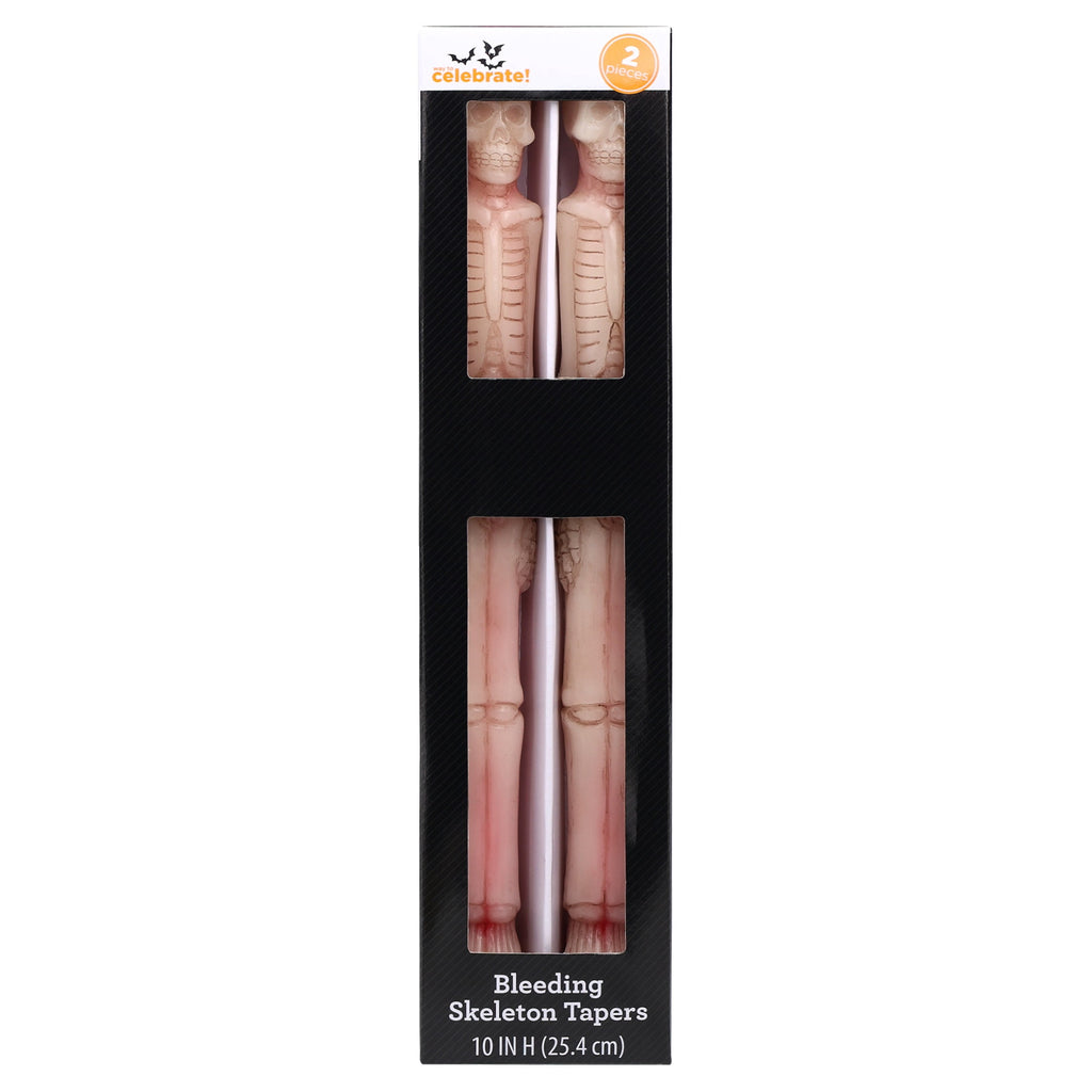 Bleeding Skeleton Taper Candles, 10", 2 Pieces, Halloween by Way To Celebrate