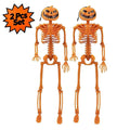 2Pcs 15" Halloween Pumpkin Skeleton for Yard Garden Props Halloween Party Decor