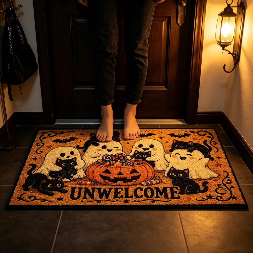 Halloween Kitchen Mat Halloween Printed Carpet Non-slip Entry Door Entry Mat Absorbent Bathroom Kitchen Entryway Mat 40*60cm
