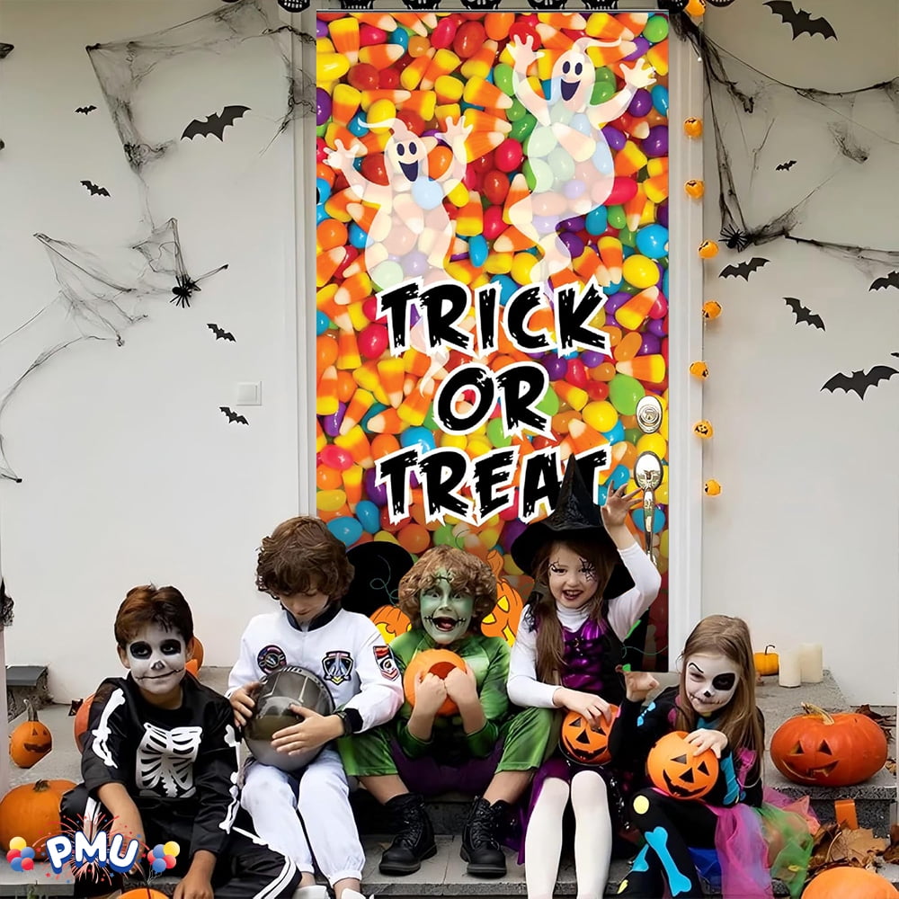 PMU Halloween Bathroom Door Cover, Halloween Decor, Door Decor