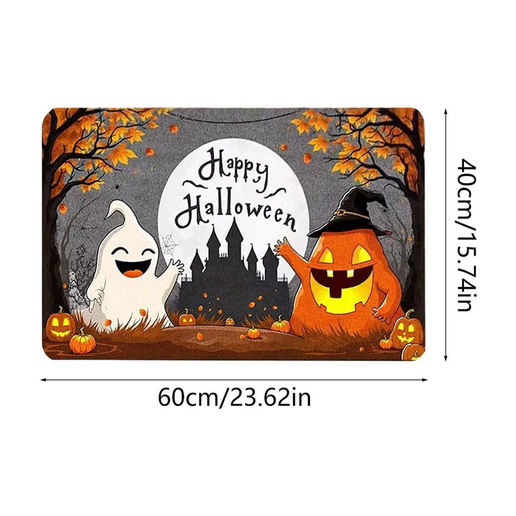 Halloween Pumpkin Doormat, Soft Non-Slip Indoor Outdoor Welcome Rug for Entryway Porch and Front Door