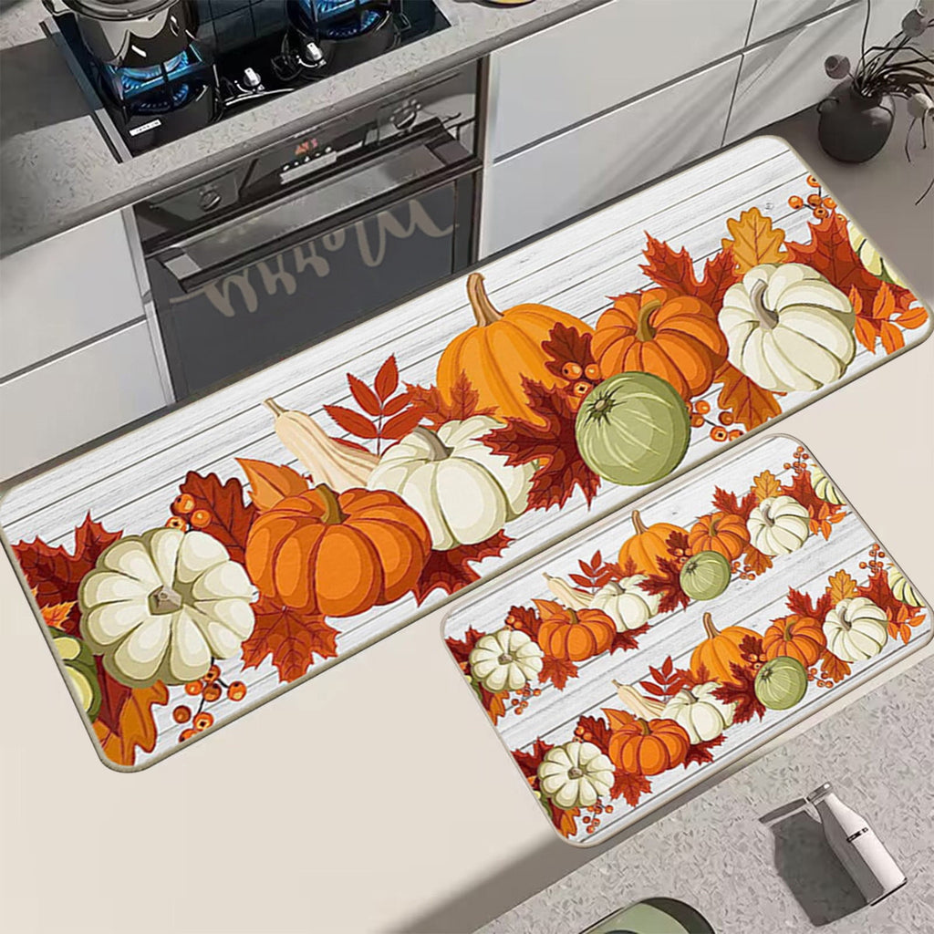 Muecwrye 2 Pcs Fall Doormats, Halloween Doormat, Cute Welcome Mats for Outside, Bathroom Front Door Mat, Washable Fall Rugs for Front Porch Entrance, Farmhouse Indoor Outdoor decor
