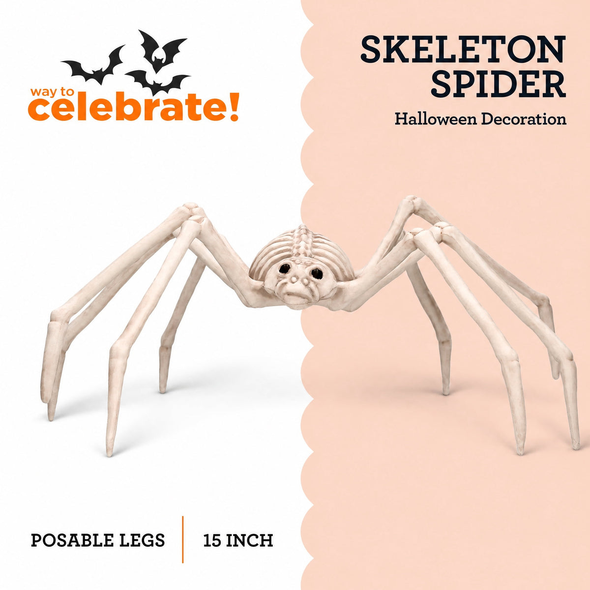 Faux Skeleton Spider Decoration, 5.3", Halloween by Way To Celebrate