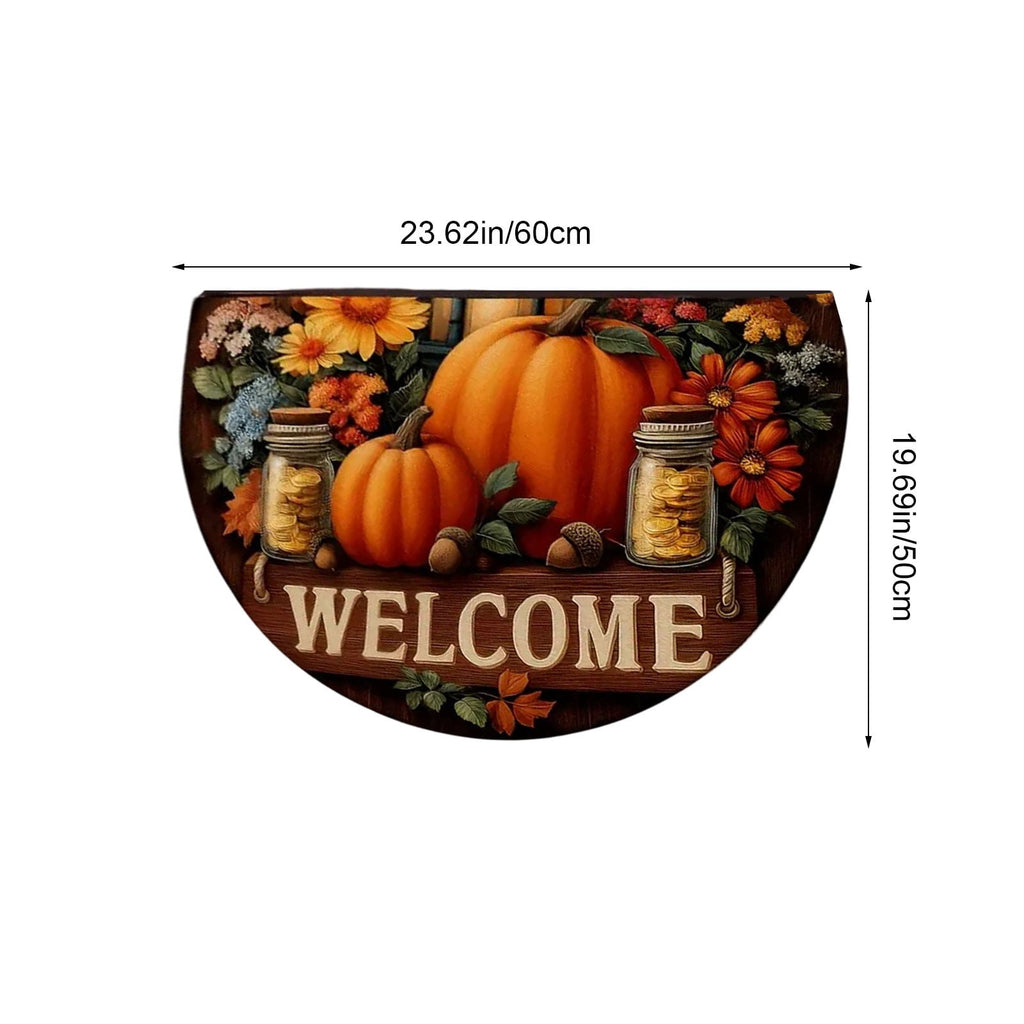JoyMoreHome Fall Welcome Doormat, Fall Leaves Front Door Mat, Indoor Outdoor Entrance Floor Mats, Non-Slip Washable Thanksgiving Halloween Home Decor Mat
