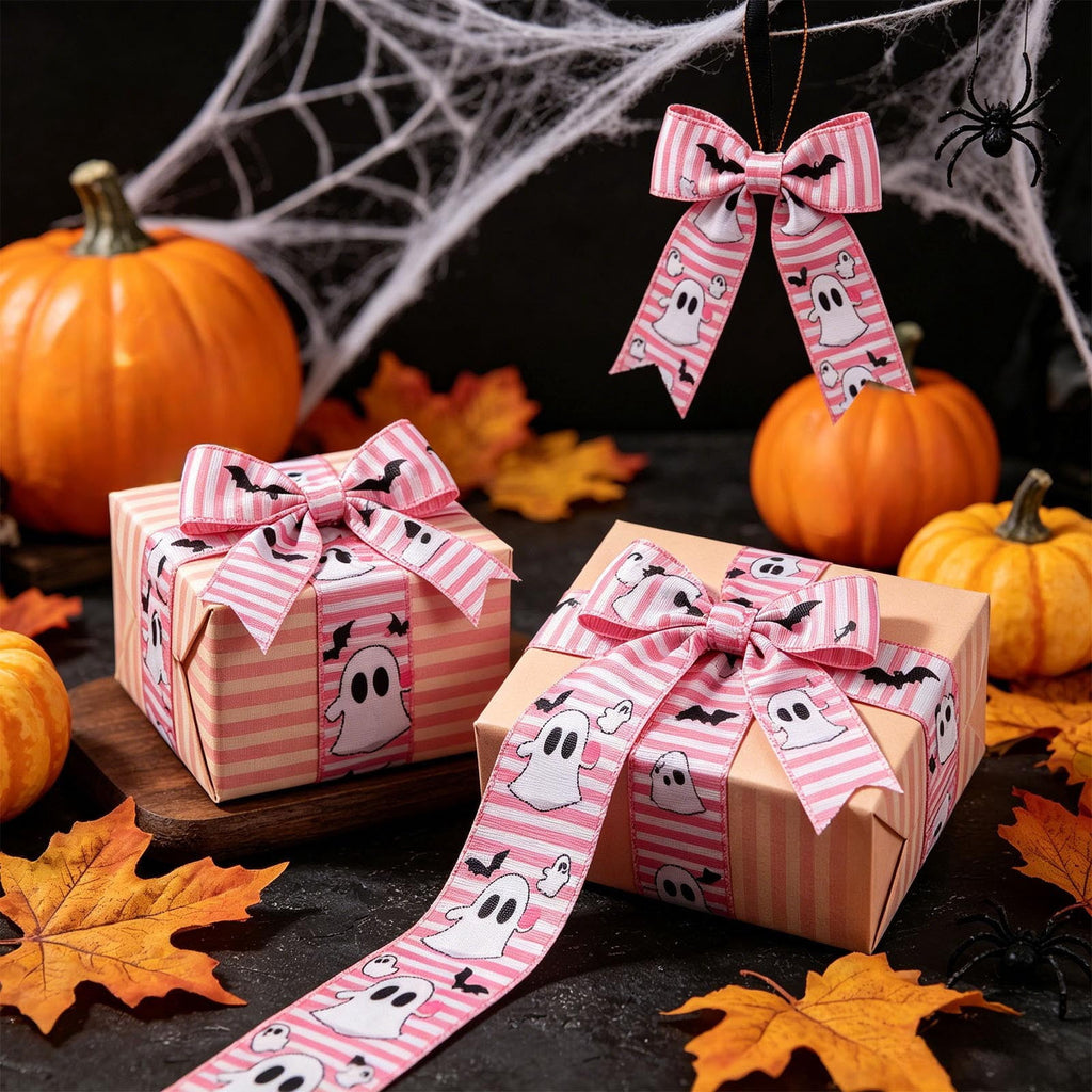 AuroraX Halloween Ghost Decor Outdoor Halloween Decoration Courtyard Tabletop Desktop Haunted Halloween Decoration for Yard Garden Pink