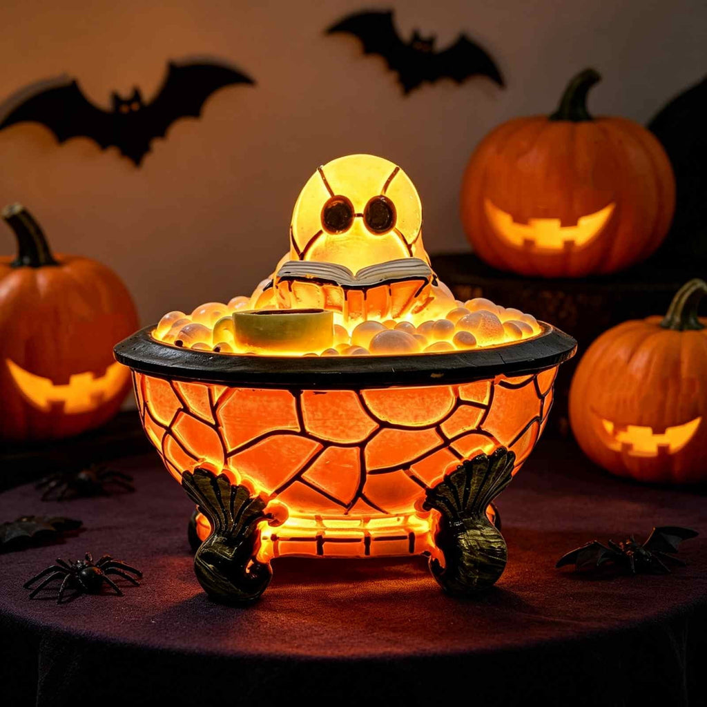 XGFHYJEH Halloween Fire Pit Skull Decoration, Reusable Fireproof Human Skull Gas Log for Indoor Outdoor Fireplaces Bonfire, Ceramic Simulation Halloween Skull Props, Halloween Horror Skulls Decor