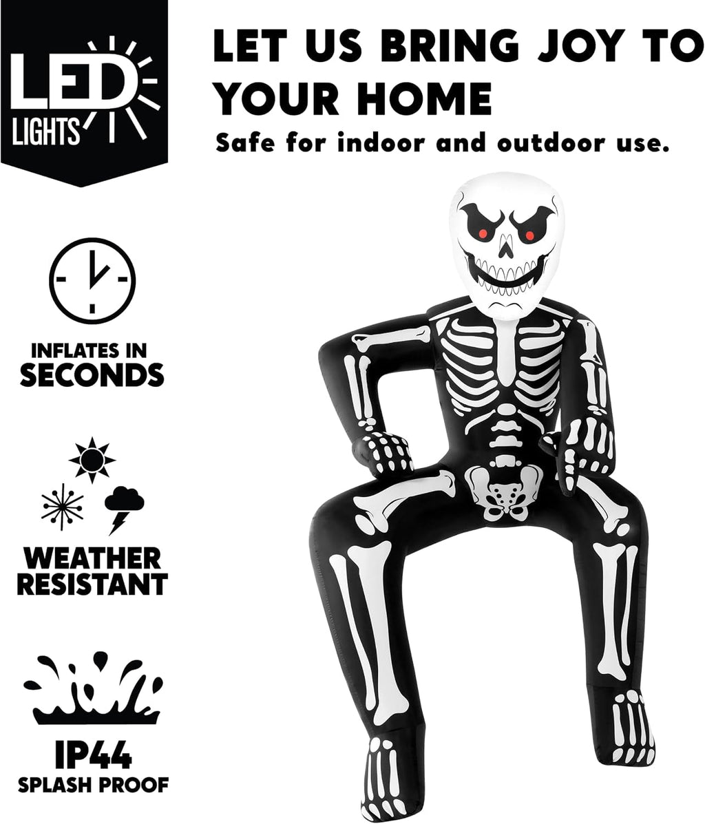 Joyfy 4.5 FT Halloween Inflatable Decorations Outdoor Scary Flying Ghost Broke Out from Window with Built-in LED Blow Up Inflatable for Window Decoration Yard Garden Lawn Decor