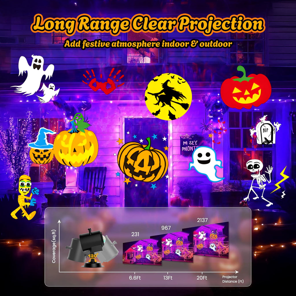 Morfone Halloween Projector Lights, Waterproof Holiday Projector Lights for Halloween Decorations Outdoor or Indoors