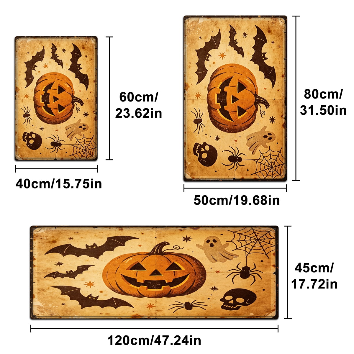 YIMEIS Halloween Pumpkin Lanterns Multi-purpose 1-Piece Flannel Mat and Kitchen Rugs,Soft Non-slip for Home Bedroom Bathroom