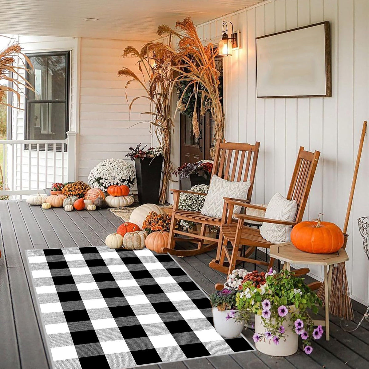 sruoe Halloween Door Mat Durable Non-Slip Halloween Decorations Outdoor, Outdoor Rugs for Patio with Rubber Backing, Front Porch Entryway, Easy Clean Absorbent Fade-Resistant.