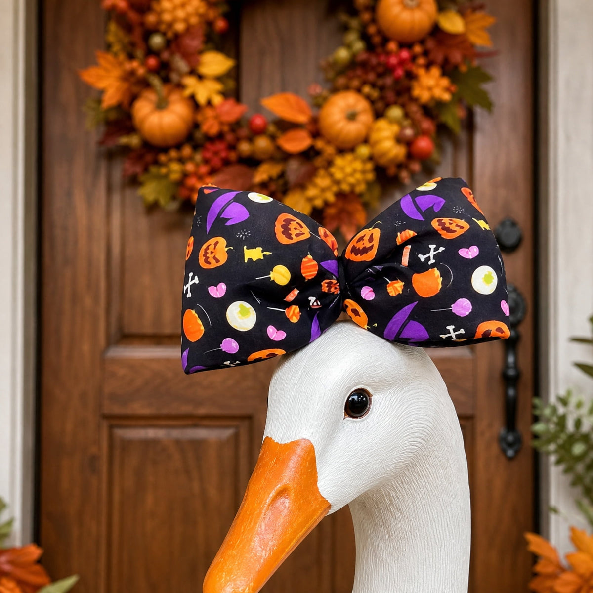Halloween Garden Porch Decor, Porch Goose Outfits Halloween, 23 Inch Porch Goose Outfits, Witch Dress and Hat Set, Fits 23X11X26 Inch Standing Plush Goose for Front Porch Lawn
