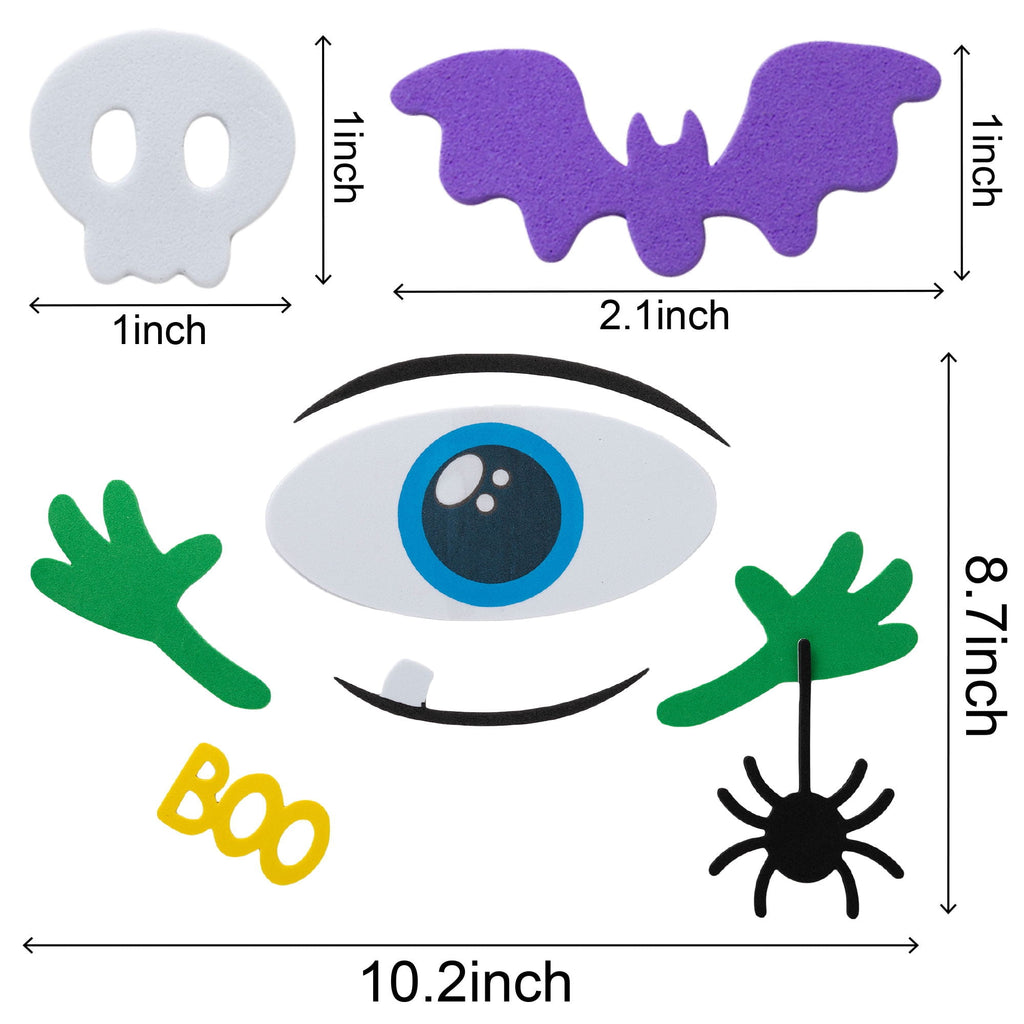 Joyfy 16 Faces Halloween Pumpkin Decorations Stickers Foam Craft Kit, 18 Sheets 16 Designs Halloween Party Favors for Kids, Party Supplies Arts Activities, Jack O Lantern Face Sticker School Gifts