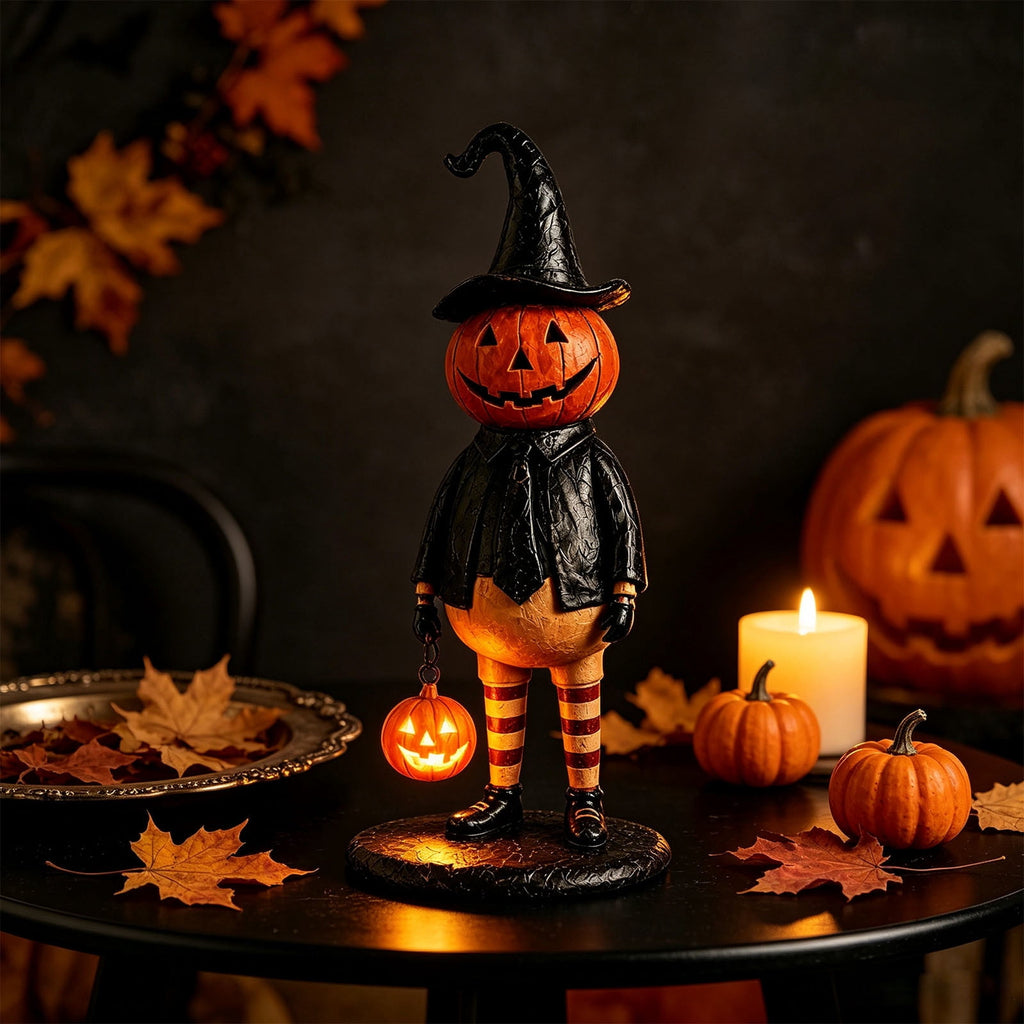Lighted Halloween Ghost Candy Bowl, Cute LED Ghost Holding Pumpkin Candy Bucket for Trick or Treat, Outdoor Halloween Decorations for Front Porch, Indoor Yard Patio Halloween Decor