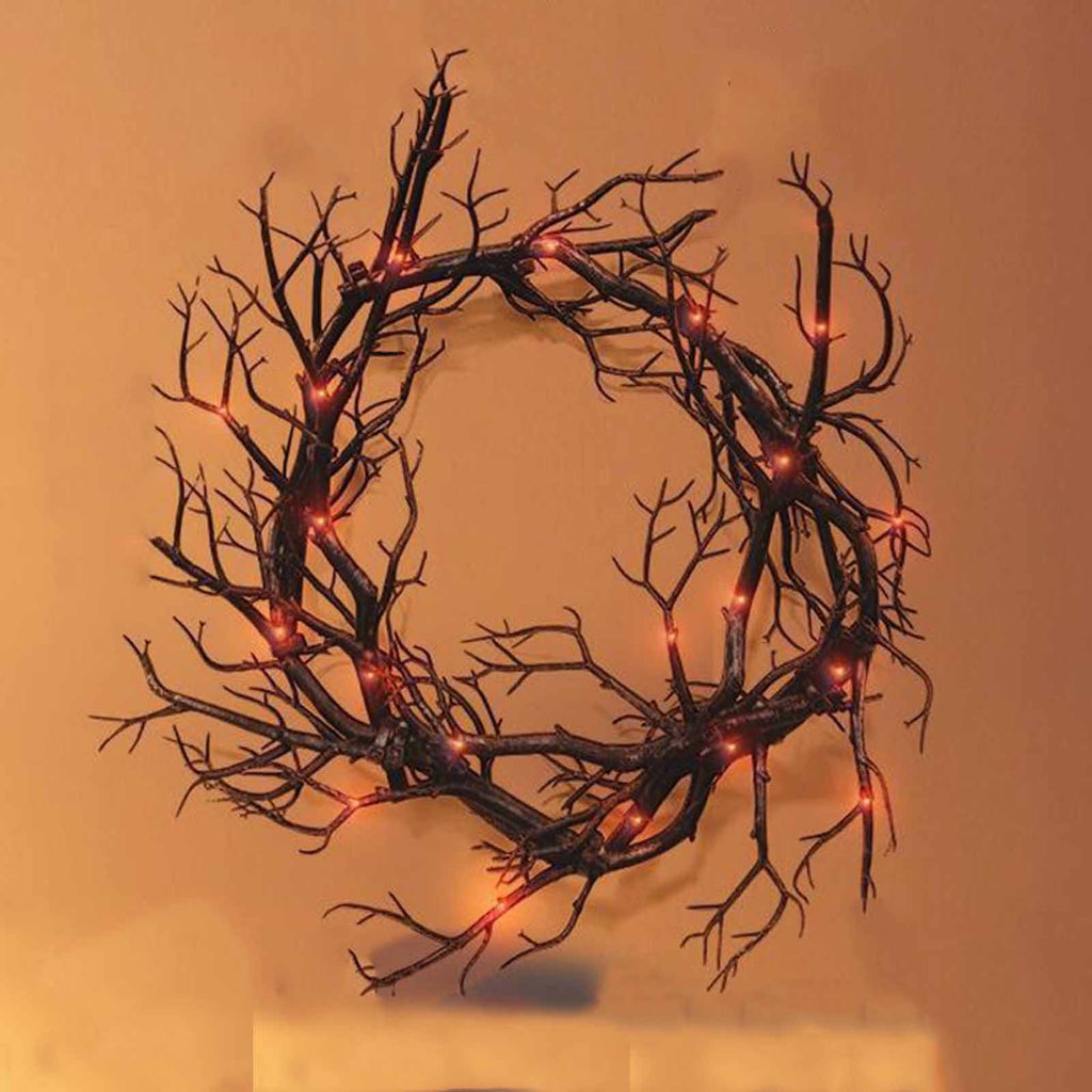 sruoe Halloween Decor, Halloween Decoration Indoor, Artificial Wreaths, Halloween Decoration Outdoor, Halloween Decoration, Halloween Wreath with LED, HHalloween Wreath for Home, Window Decor