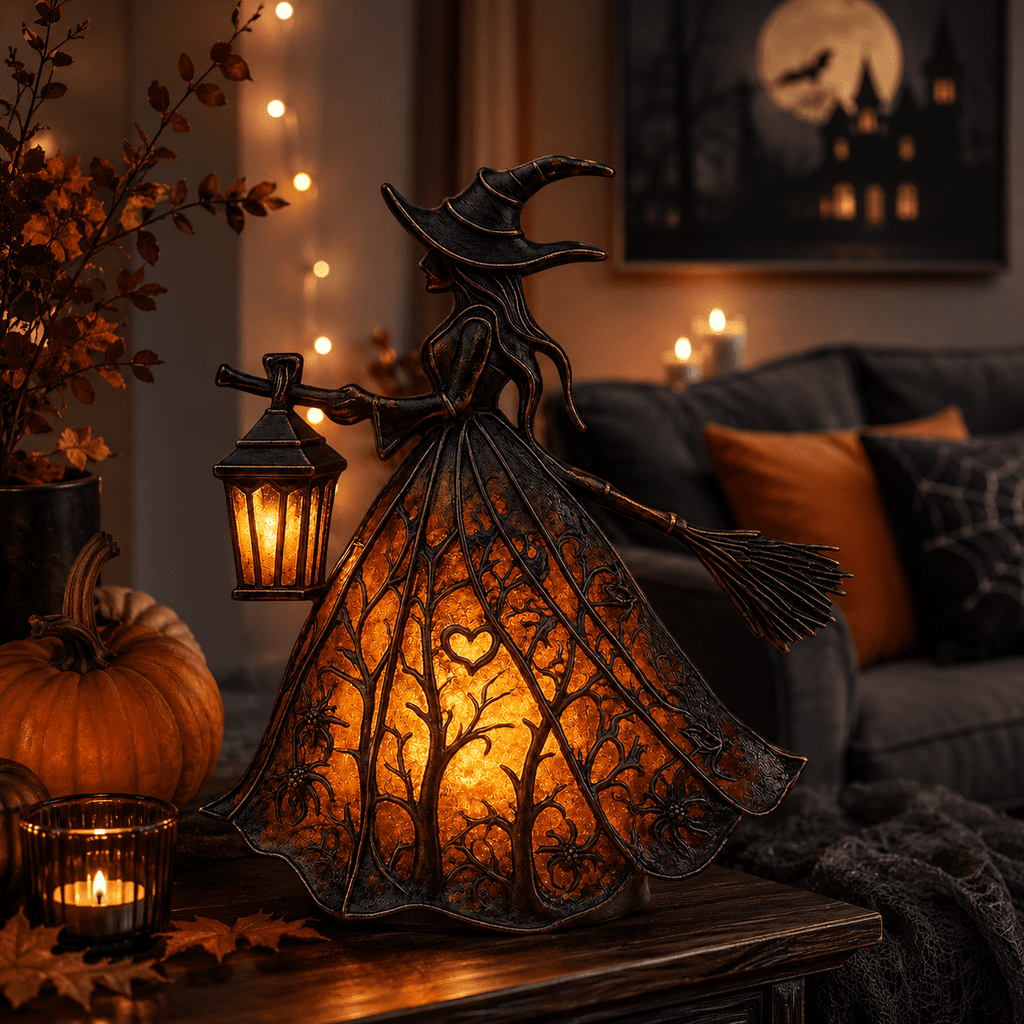 Diceymbol 11.81 Inch Halloween Ghost Night Light, Witch Hat Ghost Lamp with Jack O Lantern, Halloween Decorations Indoor for Table Mantel Party Decor