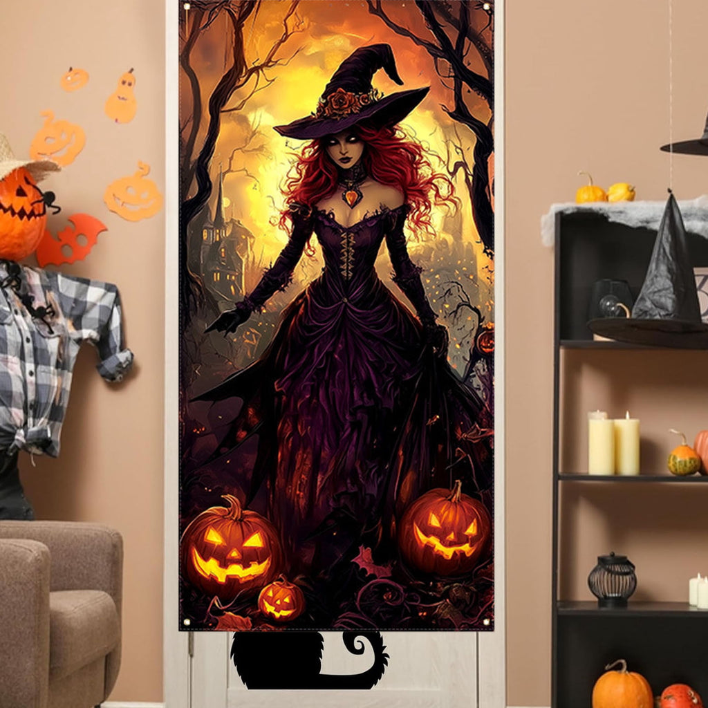 DAMAI Halloween Door Hanging Curtain Party Festival Scene Layout Supplies Decorative Porch Hanging Cloth