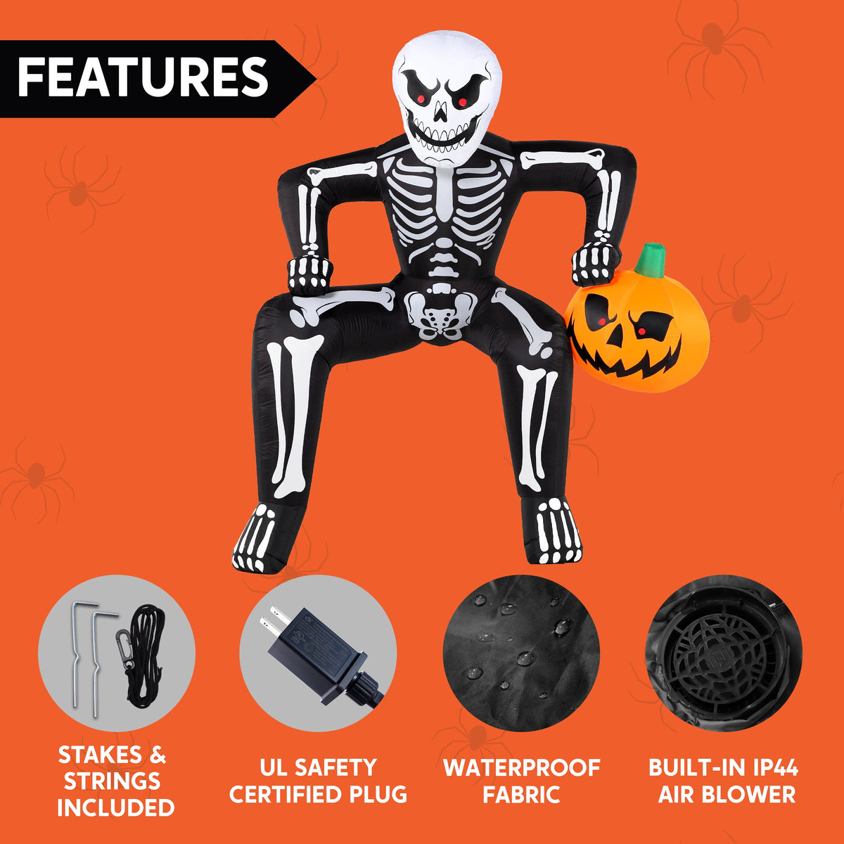 Joyfy 4.5 FT Halloween Inflatable Decorations Outdoor Scary Flying Ghost Broke Out from Window with Built-in LED Blow Up Inflatable for Window Decoration Yard Garden Lawn Decor