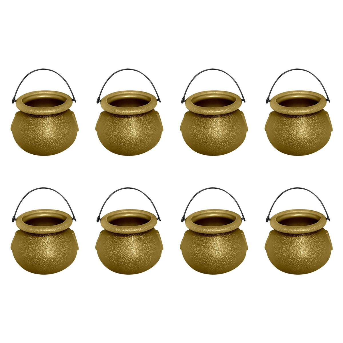 Gold Halloween Mini Cauldron Candy Holder Set, Witch Decor Tiered Tray Tabletop Decoration 8pcs