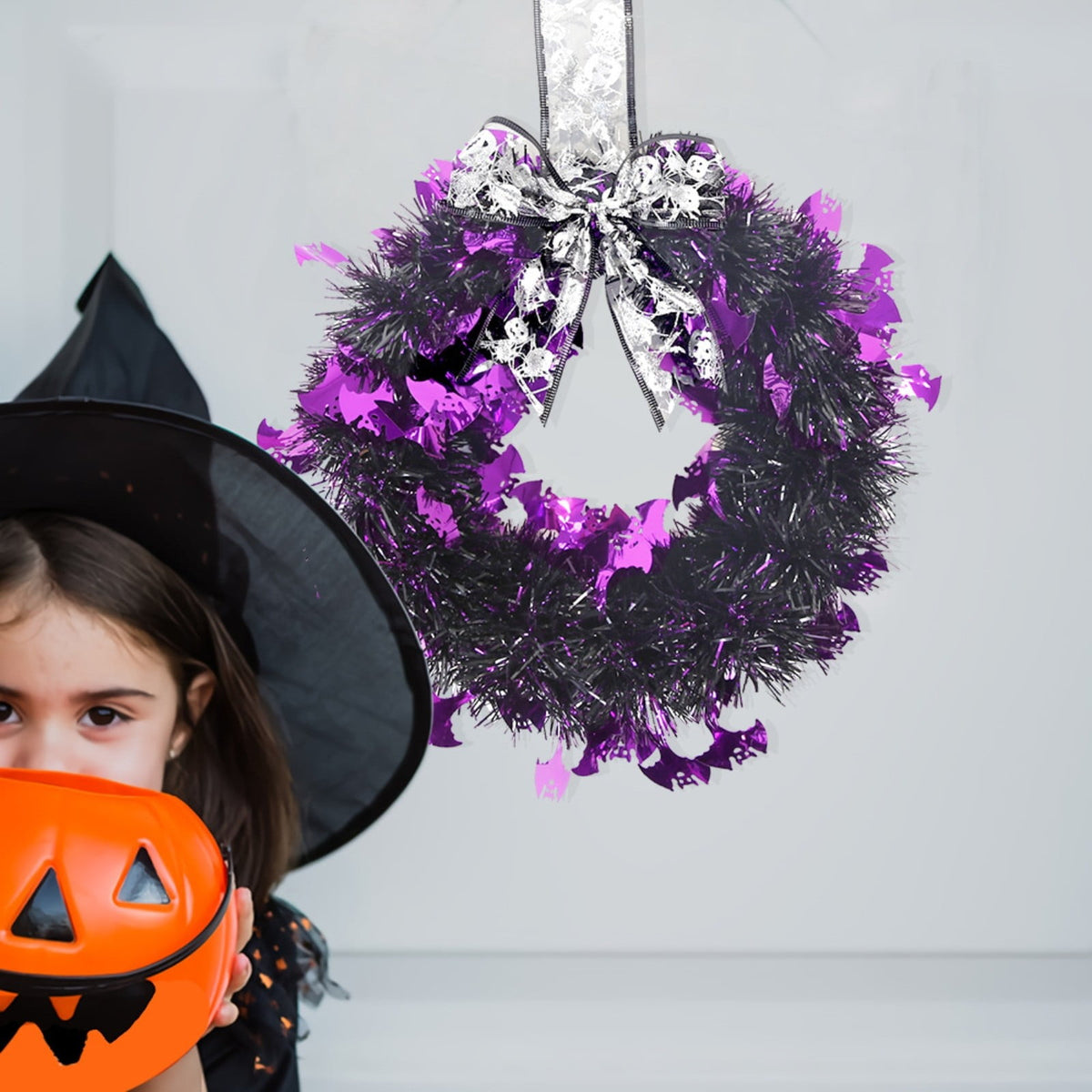 YIMWNYI Halloween Garland Wreath Decoration, Halloween Decor, Halloween Door Wreath, Indoor Outdoor Decoration, Fall Decor, Festive Wreath for Home