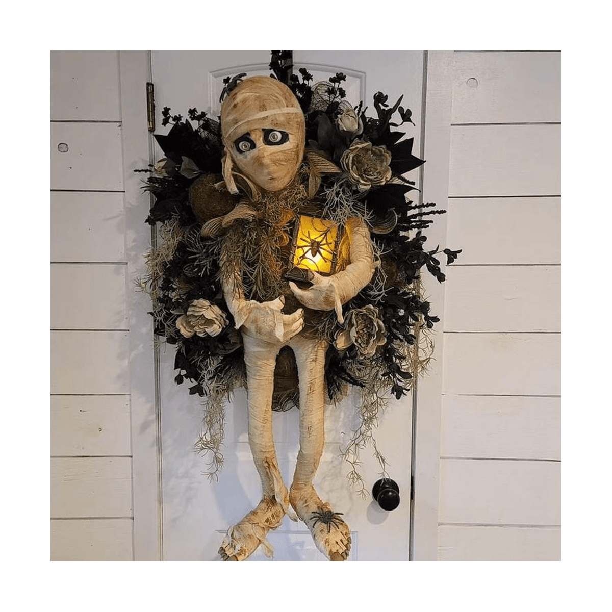 New Halloween Mummy Wreath for Front Door, Halloween Wreath Mummy