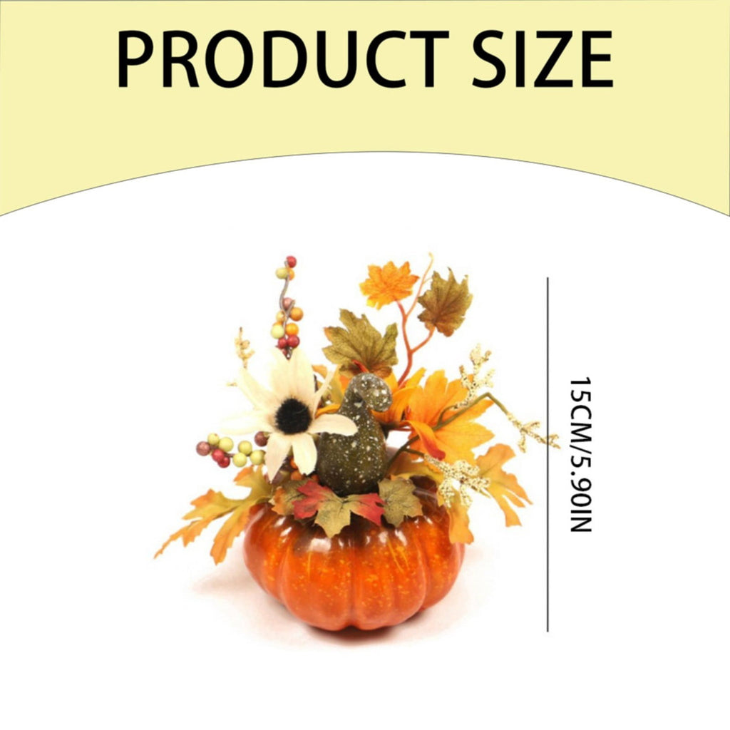 Artificial Pumpkin Outdoor Fall Decorations for Halloween & Thanksgiving, Autumn Harvest Pumpkins, Maple & Pomegranate Decor for Porch and Yard