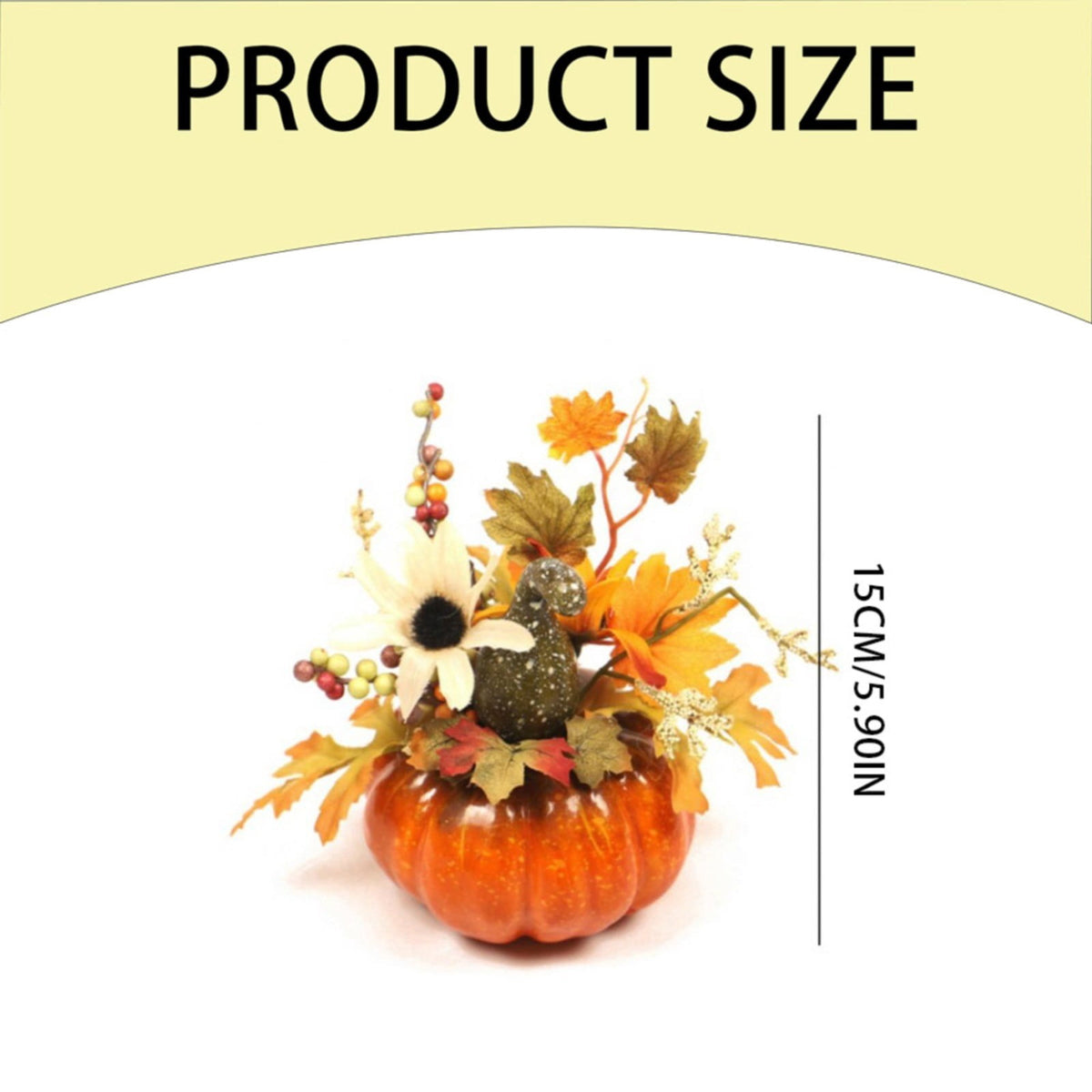 Artificial Pumpkin Outdoor Fall Decorations for Halloween & Thanksgiving, Autumn Harvest Pumpkins, Maple & Pomegranate Decor for Porch and Yard