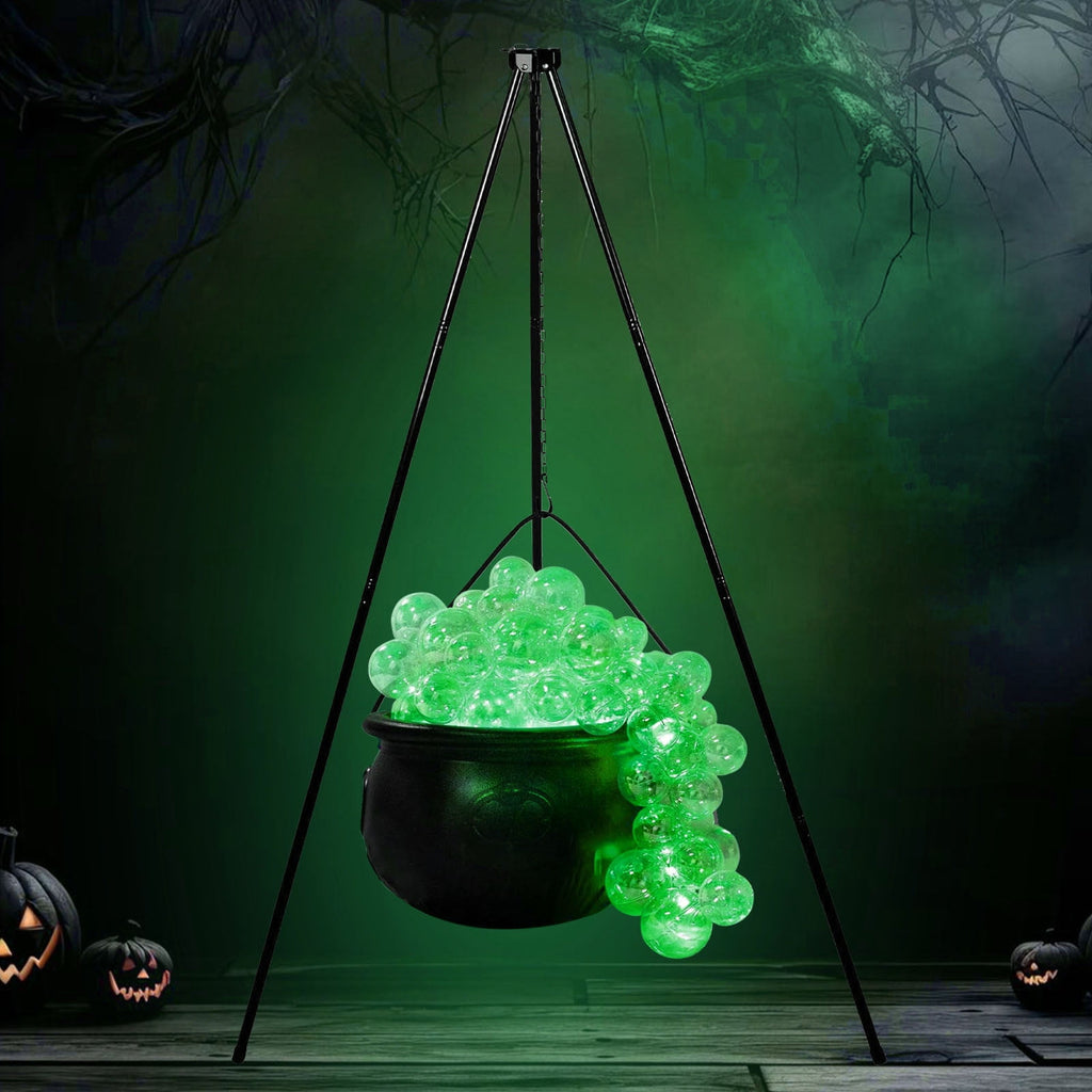 Muecwrye Halloween Decorations Outdoor, Halloween Clearance! Halloween Witches Cauldron on Tripod with Lights, DIY Bubbling Cauldron Set Decor for Home Porch Outside, Halloween Party Supplies