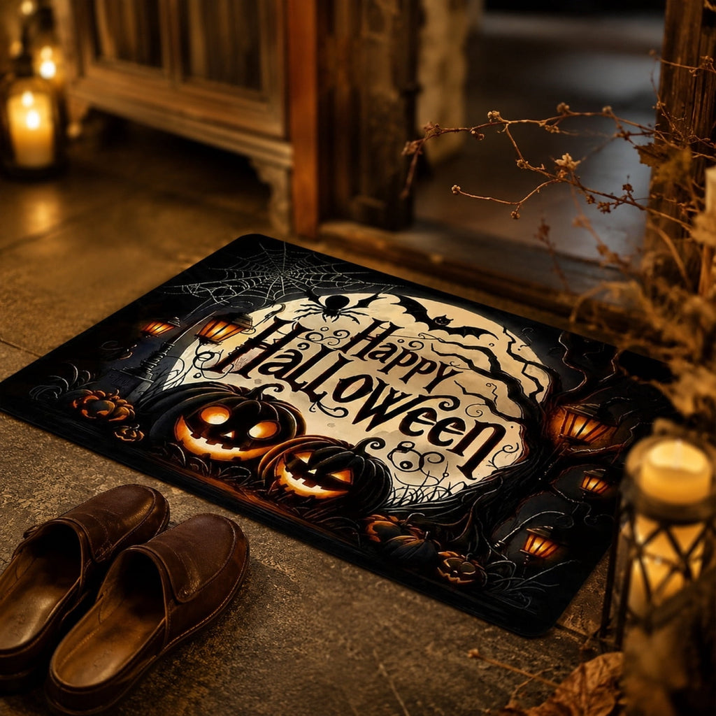 sruoe Fall Door Mat Non-Slip Durable Halloween Decor, Halloween Door Mats for Outdoor with Rubber Backing, Porch Patio Entryway, Easy Clean Absorbent Low-Profile Fade-Resistant.