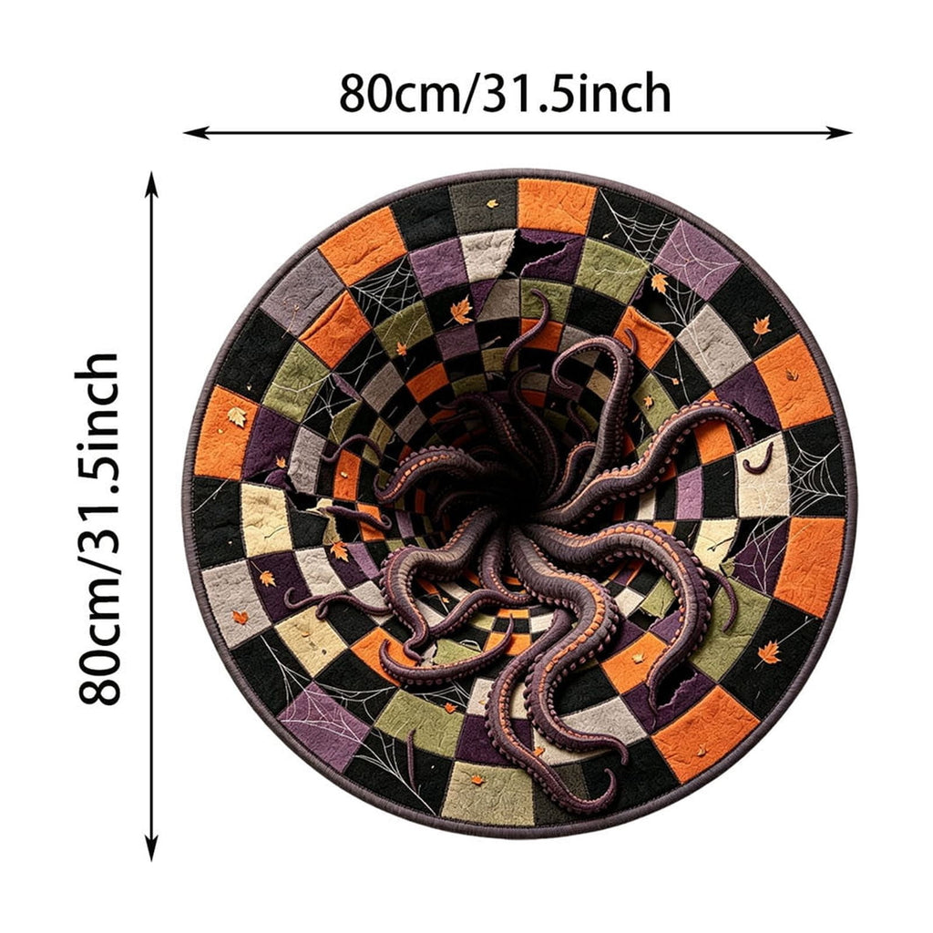 Win s Way 3D Illusion Round Halloween Rug Optical Illusion Doormat Non- Washable Entryway Decor Spooky Fall Front Door Mat for Party Decoration Available in 15.8/23.6/31.5 Inch