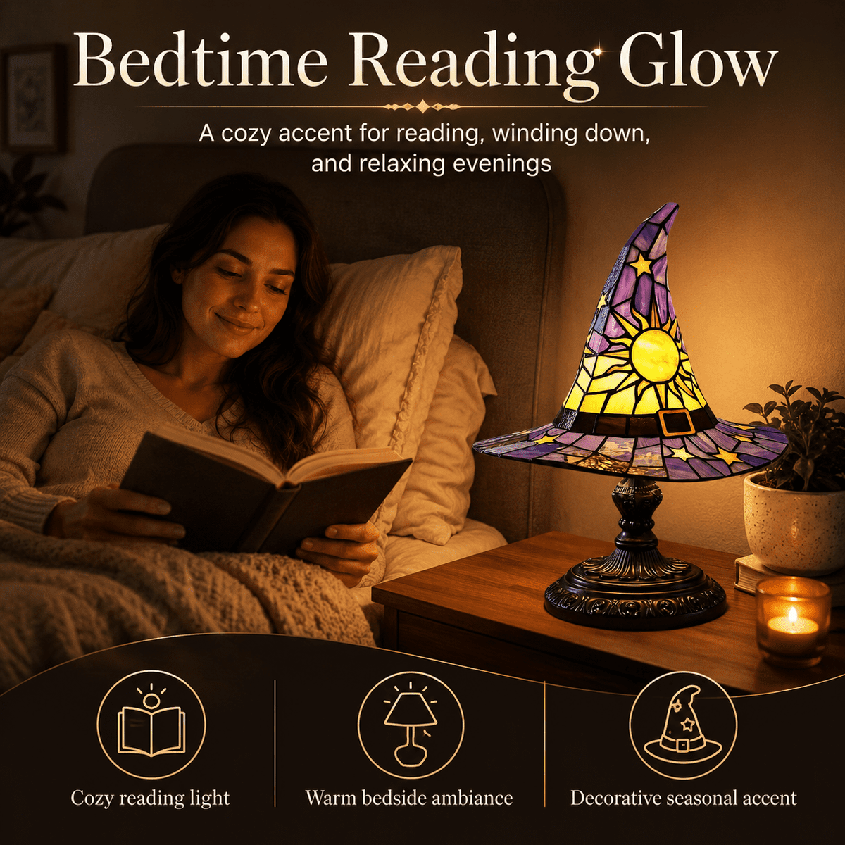 Diceymbol 11.81 Inch Halloween Ghost Night Light, Witch Hat Ghost Lamp with Jack O Lantern, Halloween Decorations Indoor for Table Mantel Party Decor