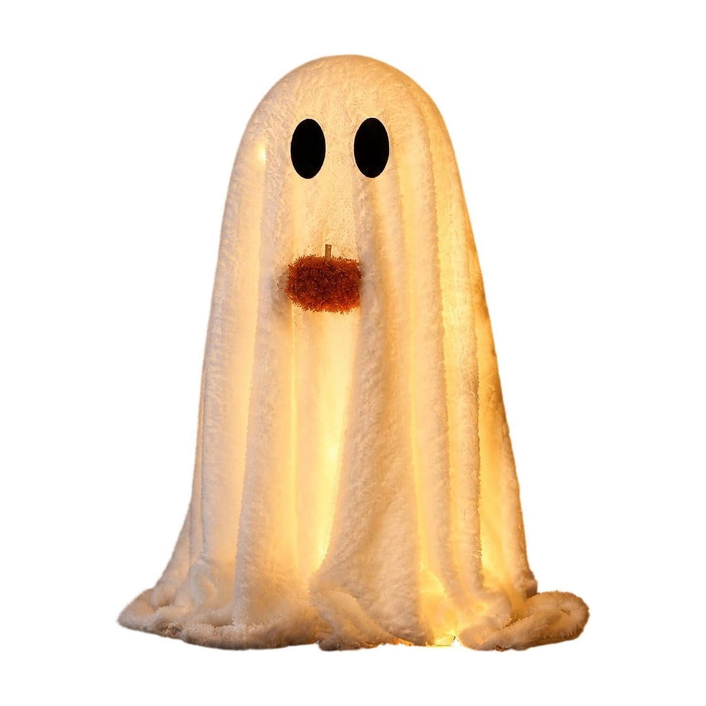Clearance! Halloween Yard Decorations Light Up Ghost with Bow for Outdoor Front Porch Patio Lawn Garden Entryway Scary House Display Spooky Holiday Party Prop Home Decor