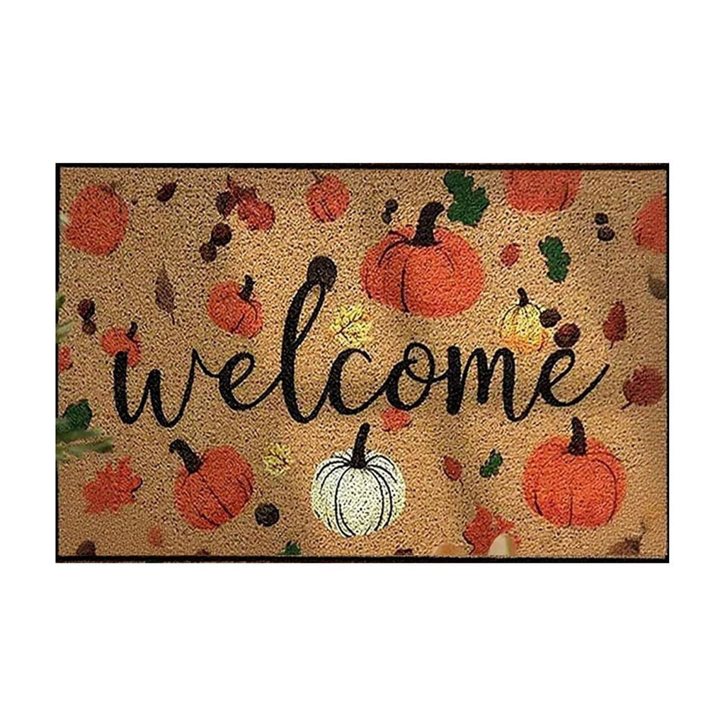 sruoe Fall Door Mat, Fade-Resistant Non-Slip Absorbent Halloween Decor, Happy Halloween Door Mat for Outdoor with Low-Profile, Front Porch Garden Entryway, Durable Easy Clean
