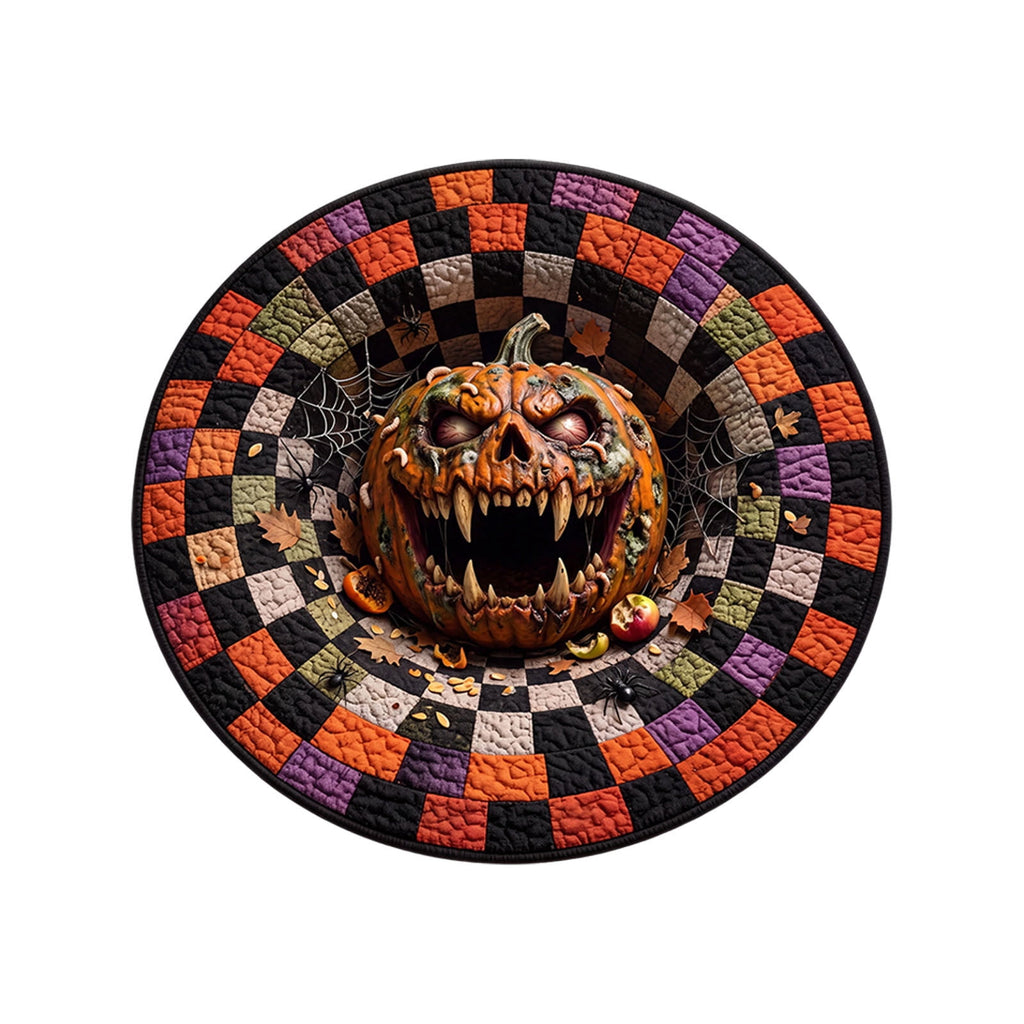 Win s Way 3D Illusion Round Halloween Rug Optical Illusion Doormat Non- Washable Entryway Decor Spooky Fall Front Door Mat for Party Decoration Available in 15.8/23.6/31.5 Inch