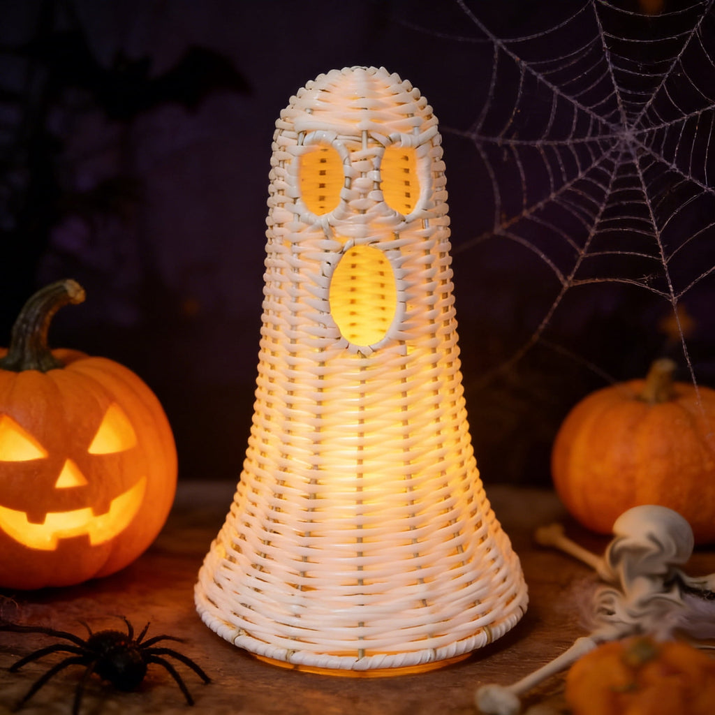 THOPBPRK 2026 Black Halloween Woven Pumpkin Jack-O'-Lantern, Halloween Decorations Pumpkin, USE LED Candle, Rattan Fall Halloween Decor for Home, 1Pack 11.8 Inch A