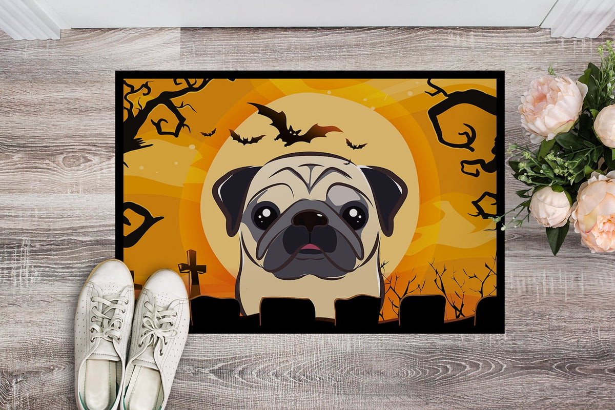 Carolines Treasures BB1820MAT Halloween Fawn Pug Indoor & Outdoor Mat- 18 x 27 in.