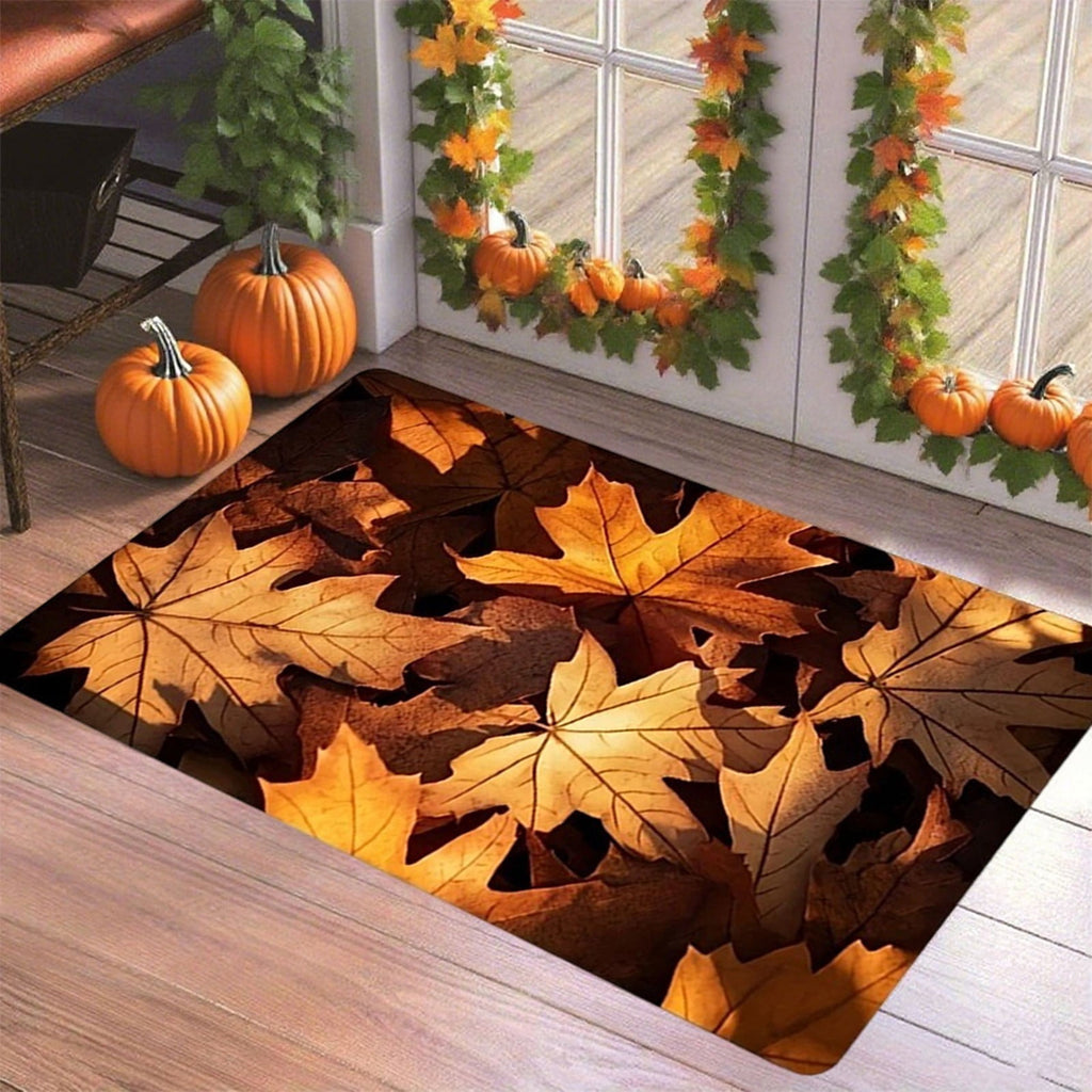 Non-Slip Fall Doormat - Absorbent Entrance Rug Waterproof Porch Mat Skid-Resistant Floor Protector Seasonal Home Decor Gift Idea(A)