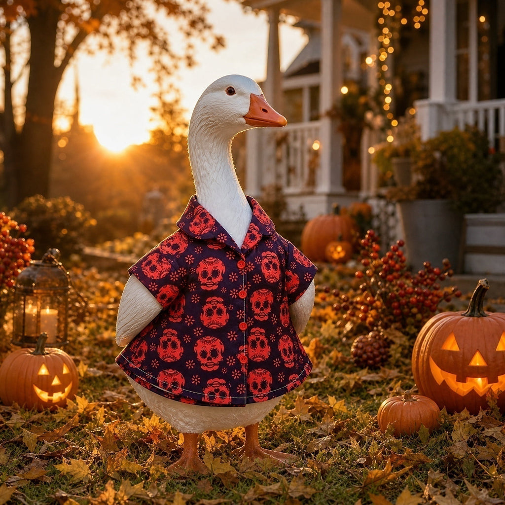 Halloween Garden Porch Decor, Porch Goose Outfits Halloween, 23 Inch Porch Goose Outfits, Witch Dress and Hat Set, Fits 23X11X26 Inch Standing Plush Goose for Front Porch Lawn
