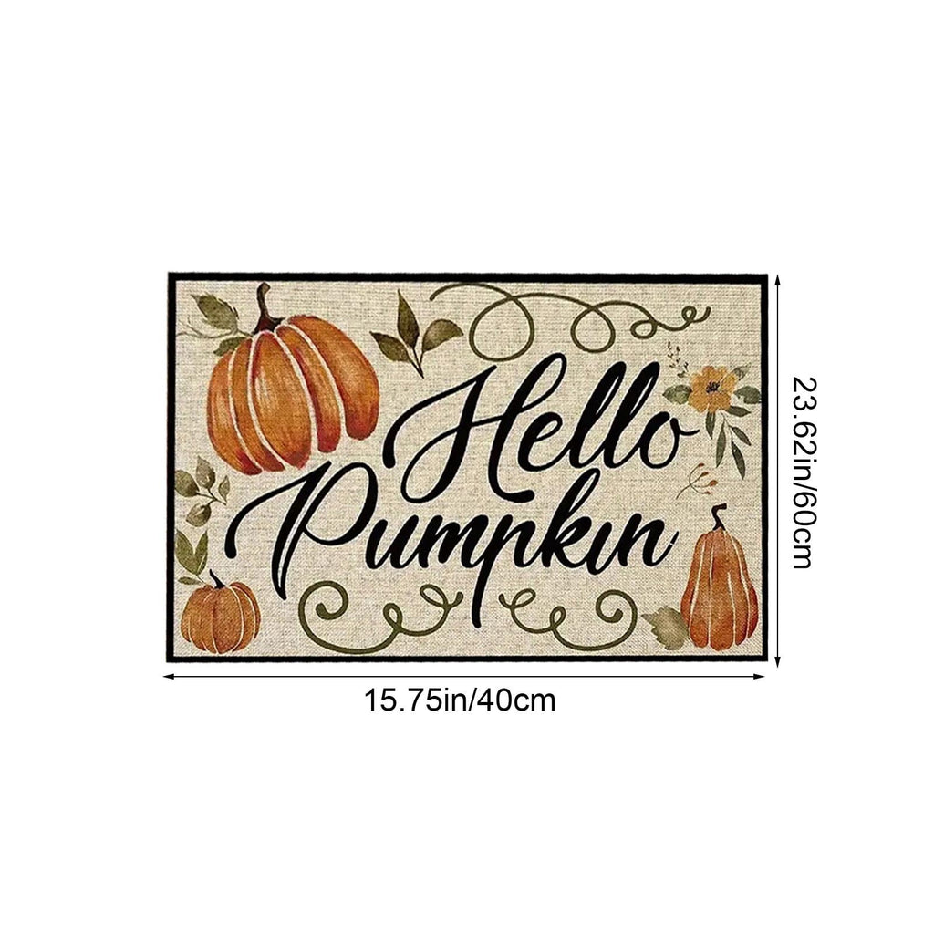 JoyMoreHome Fall Welcome Doormat, Fall Leaves Front Door Mat, Indoor Outdoor Entrance Floor Mats, Non-Slip Washable Thanksgiving Halloween Home Decor Mat