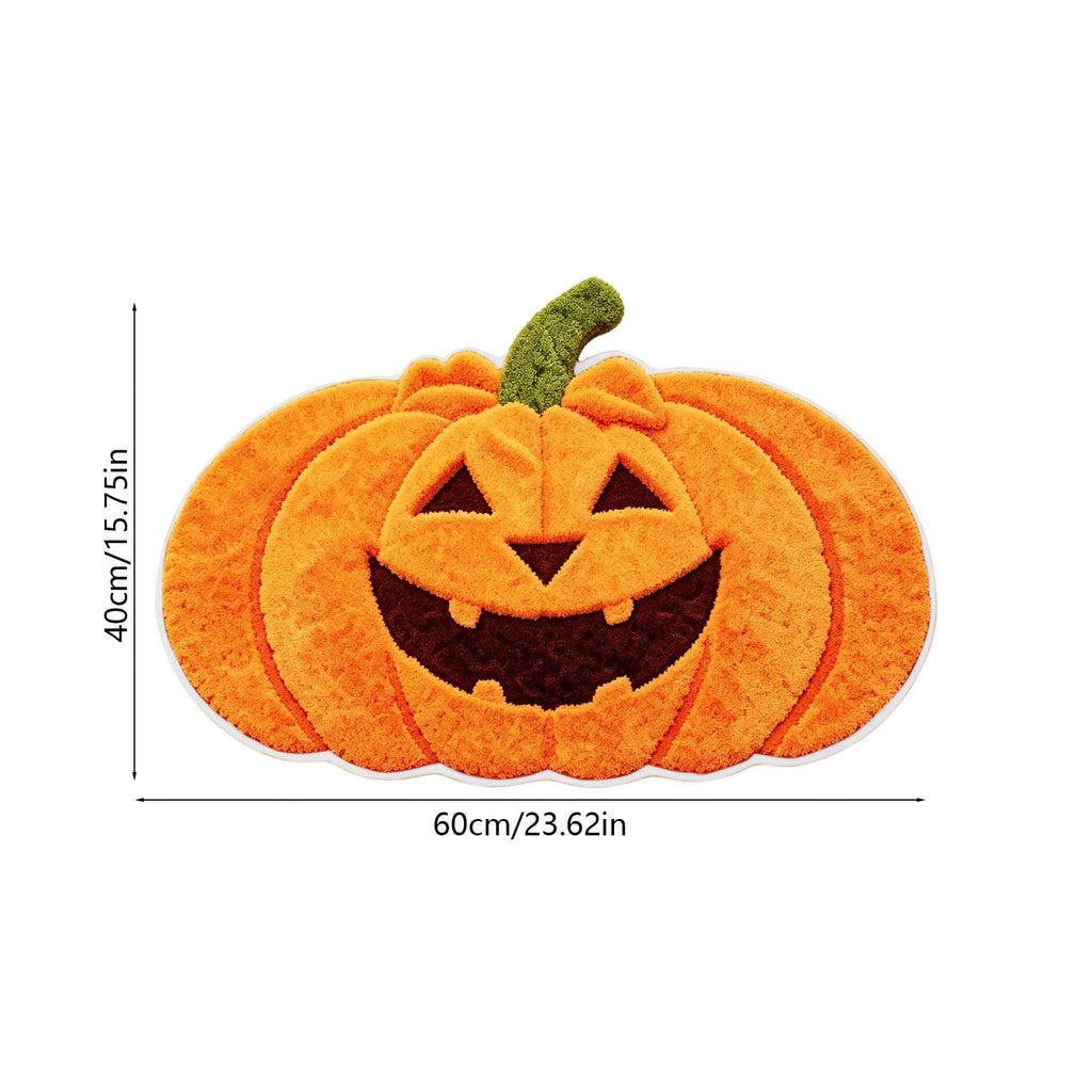 Halloween Door Mat Pumpkin Shaped Non-Absorbent Skidproof Mat 15.75x23.62in Polyester Skidproof & Weather Resistant for Front Door Porch Indoor Outdoor Halloween Door Mat by MPOISVA