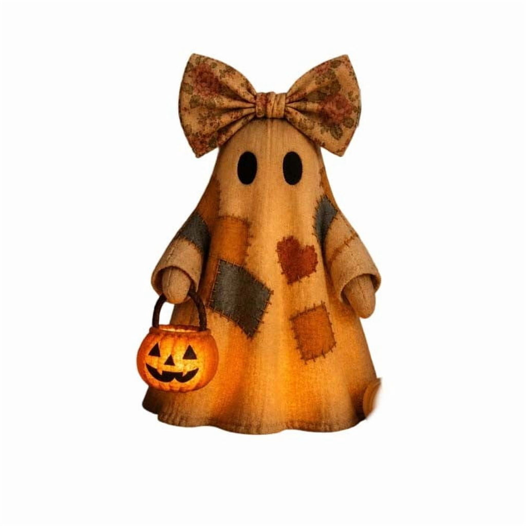 SCNOR Vintage Stained Glass Pumpkin Table Lamp, USB Powered Jack O Lantern Night Light for Halloween Fall Mantel Decor