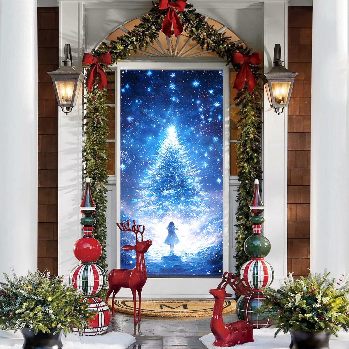 DAMAI Halloween Door Hanging Curtain Party Festival Scene Layout Supplies Decorative Porch Hanging Cloth