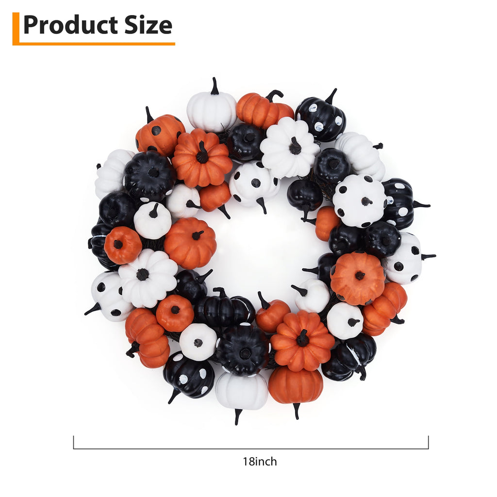 Halloween Wreath, Halloween Decorations Prelit Front Door Wreath for Indoor Wall Window Decor（18/20/22 Inch）