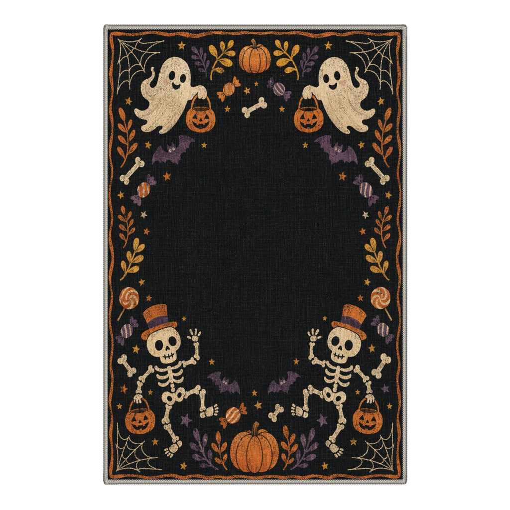 GENIMO 2'x3' Halloween Doormat, Washable Non Slip Soft Vintage Witch Outdoor Door Mat for Front Door Covered Porch Patio Entryway, Burnt Amber