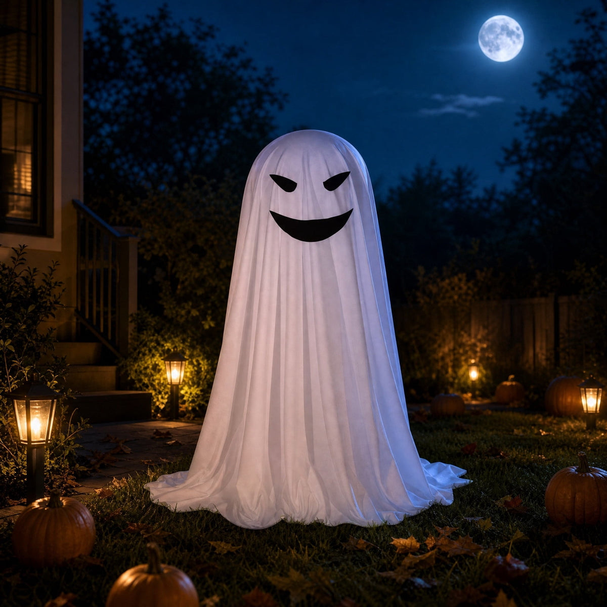 Aurorax Early Halloween Decorations Outdoor,Ghost Halloween Decoration 2 ft Realistic Waterproof Ghost Decor for Front Porch Yards Gardens Lawn Black