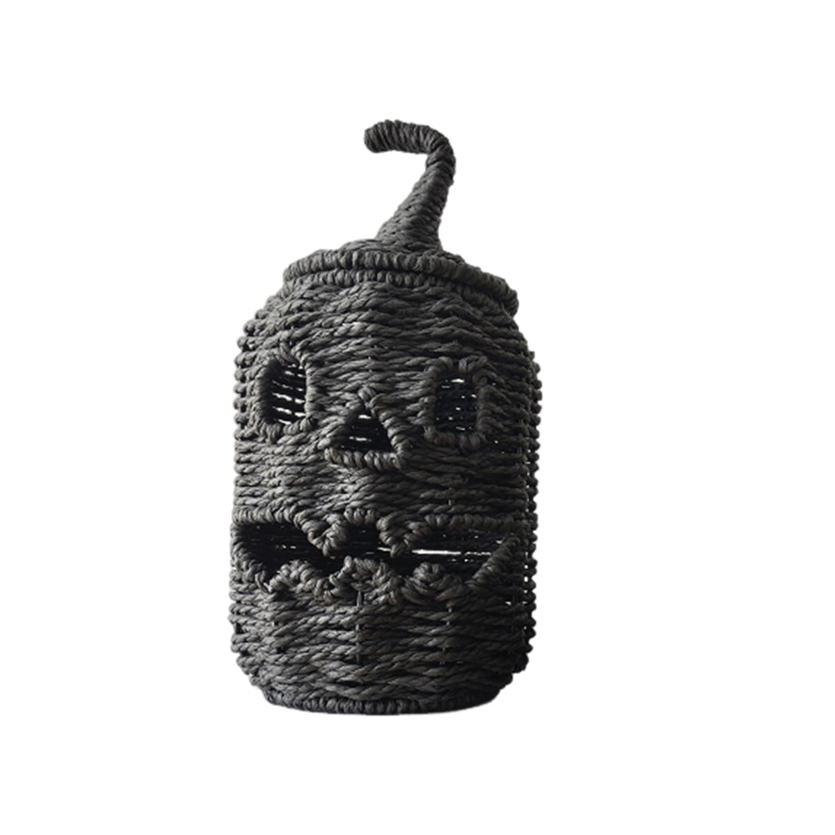 THOPBPRK 2026 Black Halloween Woven Pumpkin Jack-O'-Lantern, Halloween Decorations Pumpkin, USE LED Candle, Rattan Fall Halloween Decor for Home, 1Pack 11.8 Inch A