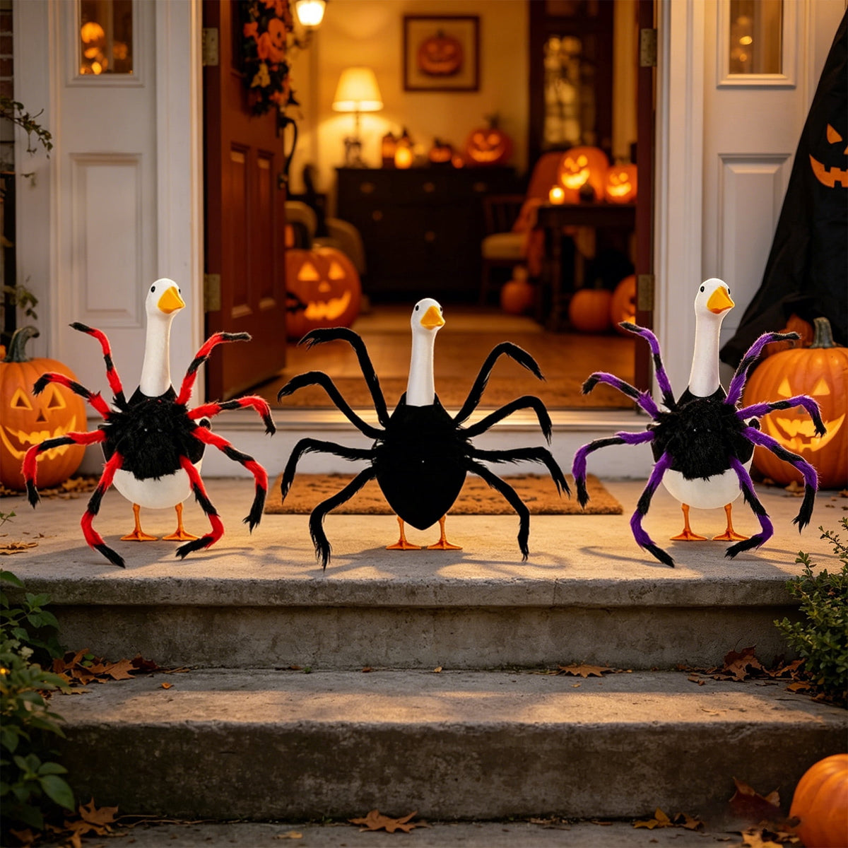Halloween Garden Porch Decor, Porch Goose Outfits Halloween, 23 Inch Porch Goose Outfits, Witch Dress and Hat Set, Fits 23X11X26 Inch Standing Plush Goose for Front Porch Lawn
